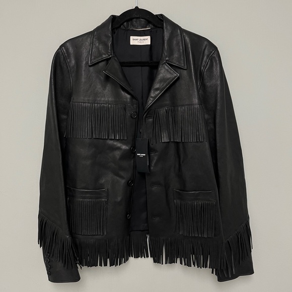 Saint Laurent YSL Hedi Slimane. L12 Curtis Fringe Jacket. Size small/medium - Picture 3 of 16